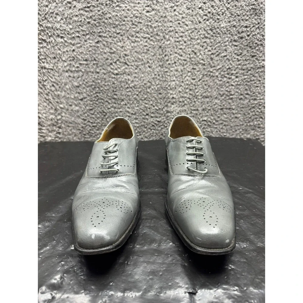 Giorgio Brutini Almond Toe Lace-Up Low Top‎ Oxford Shoes Gray Mens Size 11 US
